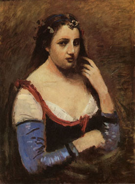 Portrait of a Woman (Lady with a Marguerite (Daisy)),<br>Camille Corot
