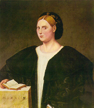 Portrait of a Lady, half-length, in a Black Robe, Holding a Book,<br> Bernardino Licinio Da Pordenone