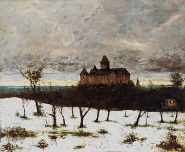 Le Château de Blonay (neige), (The Chateau of Blonay (snow)),<br>Gustave Courbet