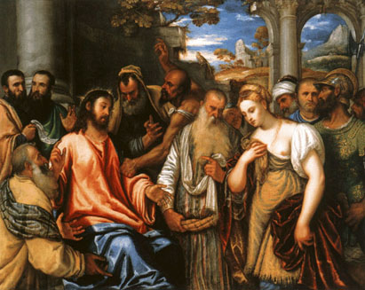 Christ and the Woman Taken in Adultery,<br>Polidoro da Lanciano